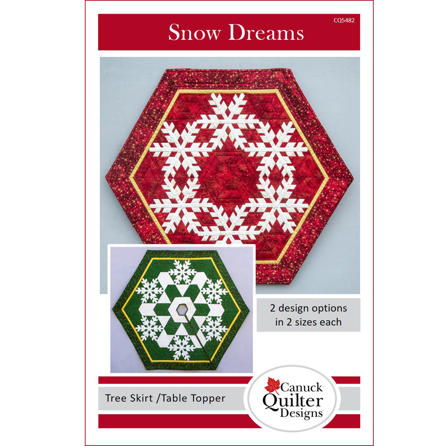 Image of the Snow Dreams Tree Skirt/Table Topper pattern by Canuck Quilter Designs.