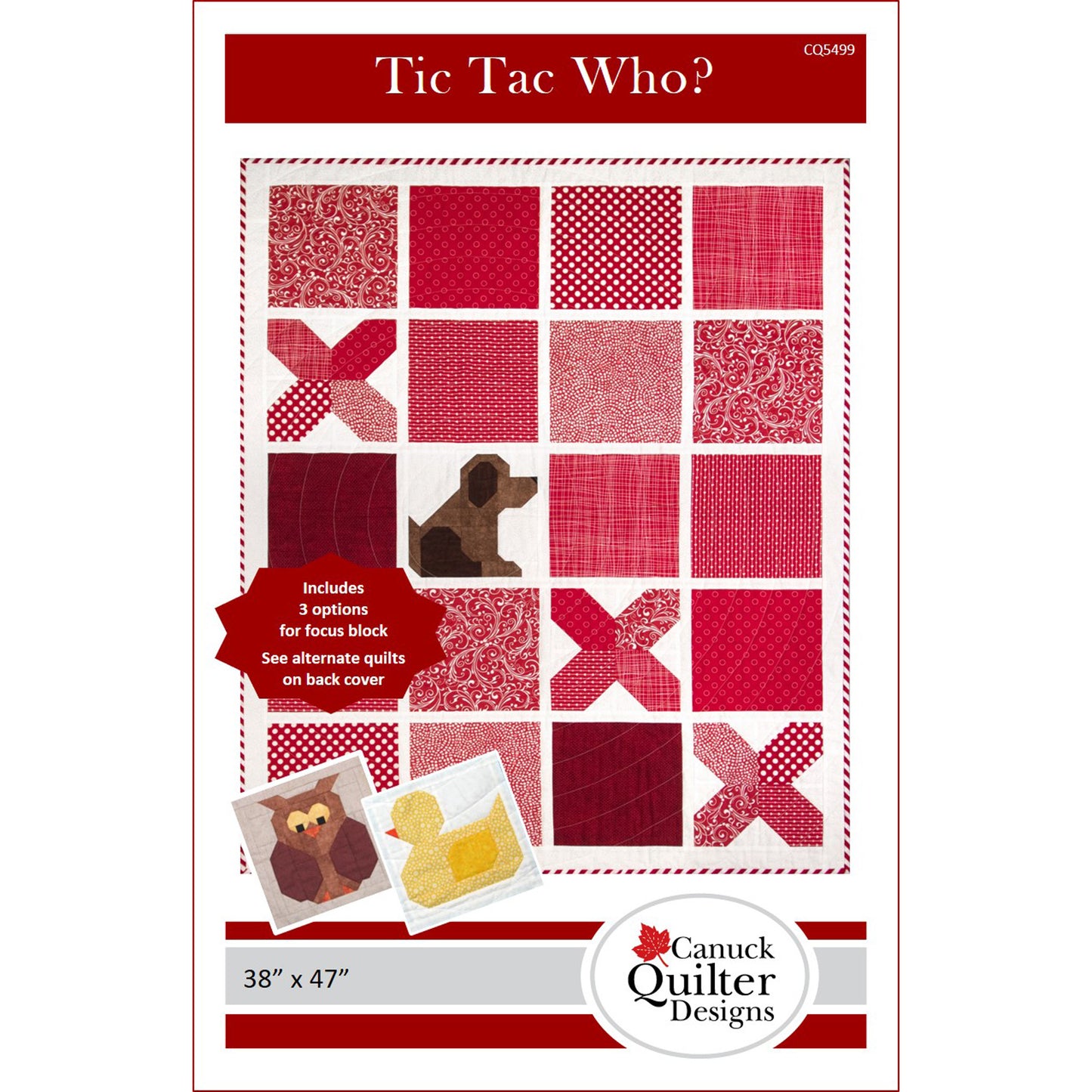 Image of the cover for the Tic Tac Who? quilt pattern.