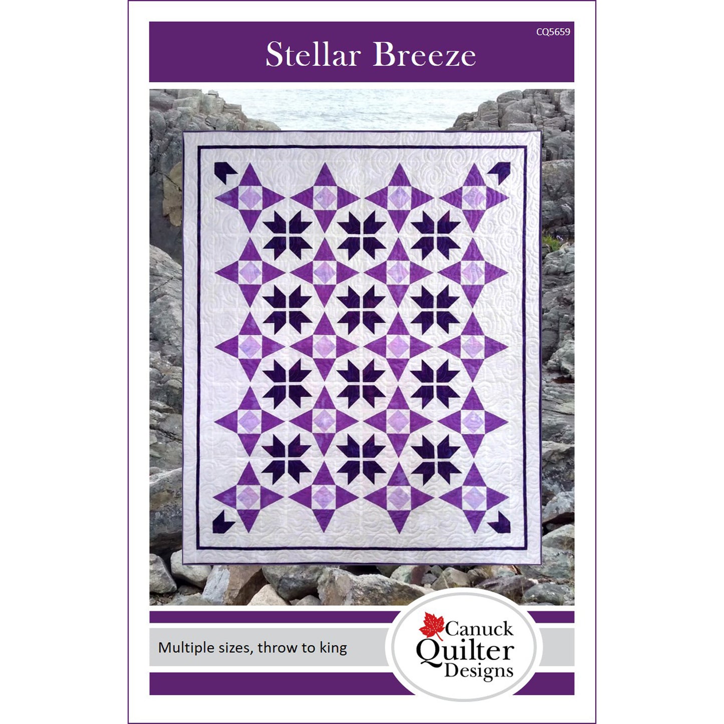 Image of the cover for the Stellar Breeze quilt pattern by Canuck Quilter Designs.