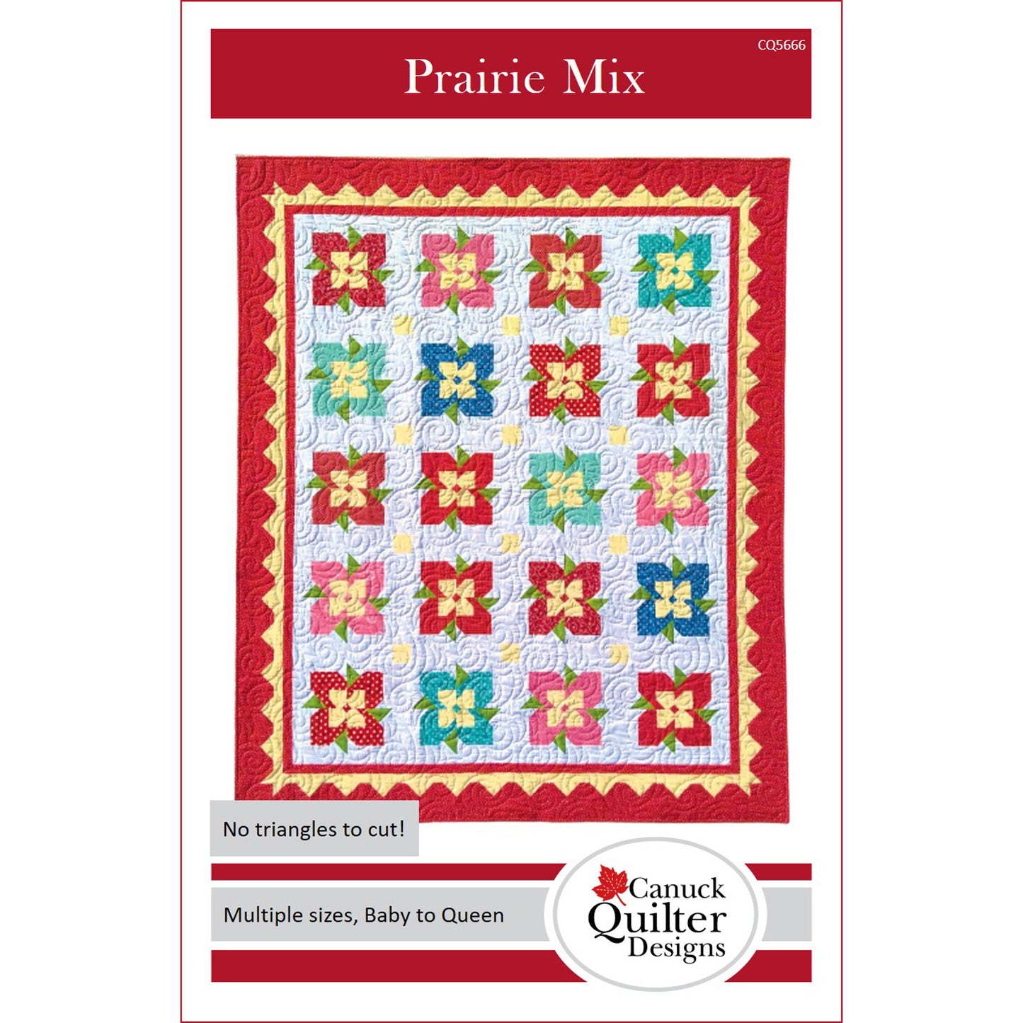 Image of the cover for the Prairie Mix quilt pattern by Canuck Quilter Designs.