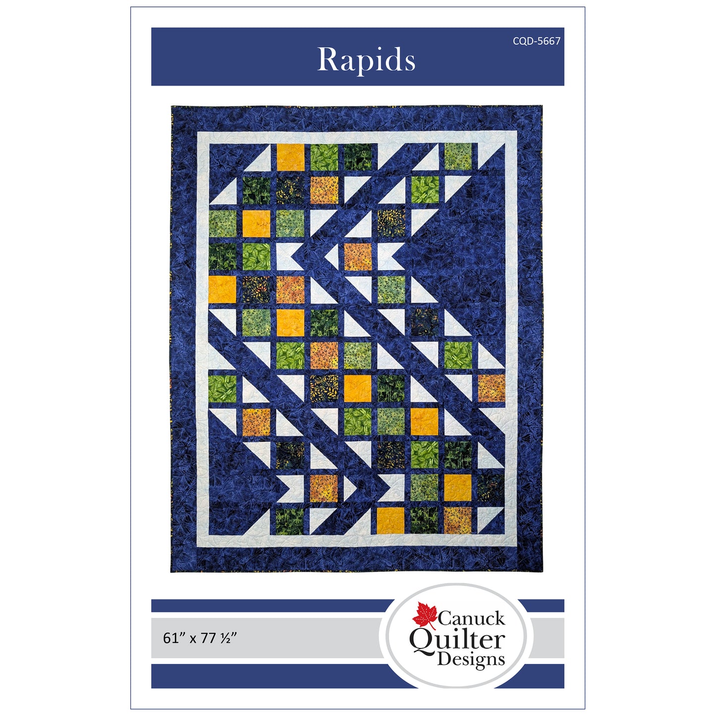Cover image of pattern for Rapids Quilt.