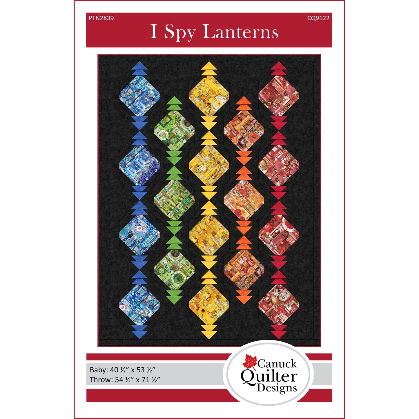 Image of the cover for the I Spy Lanterns quilt pattern by Canuck Quilter Designs.