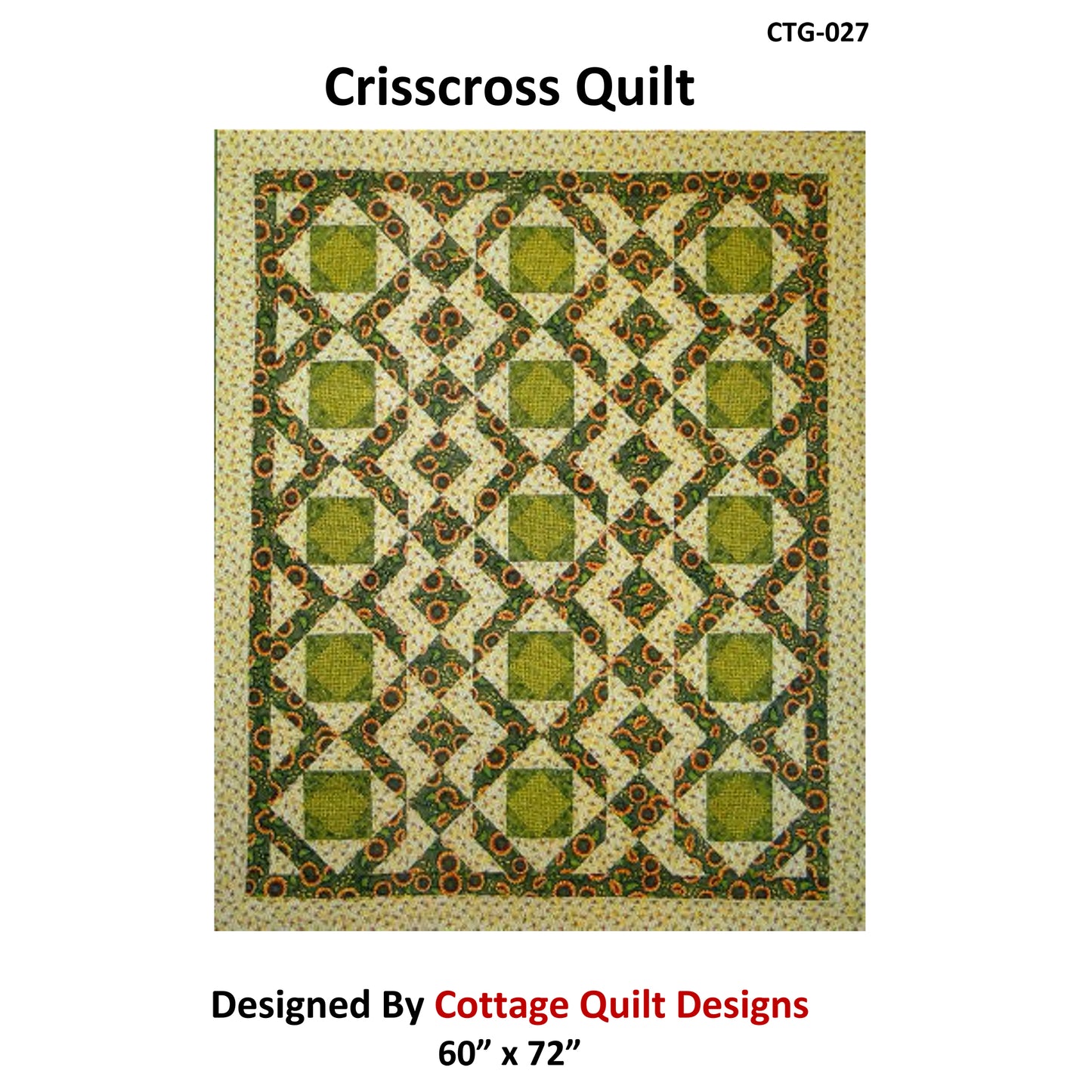 Crisscross Quilt Pattern CTG-027 - Paper Pattern
