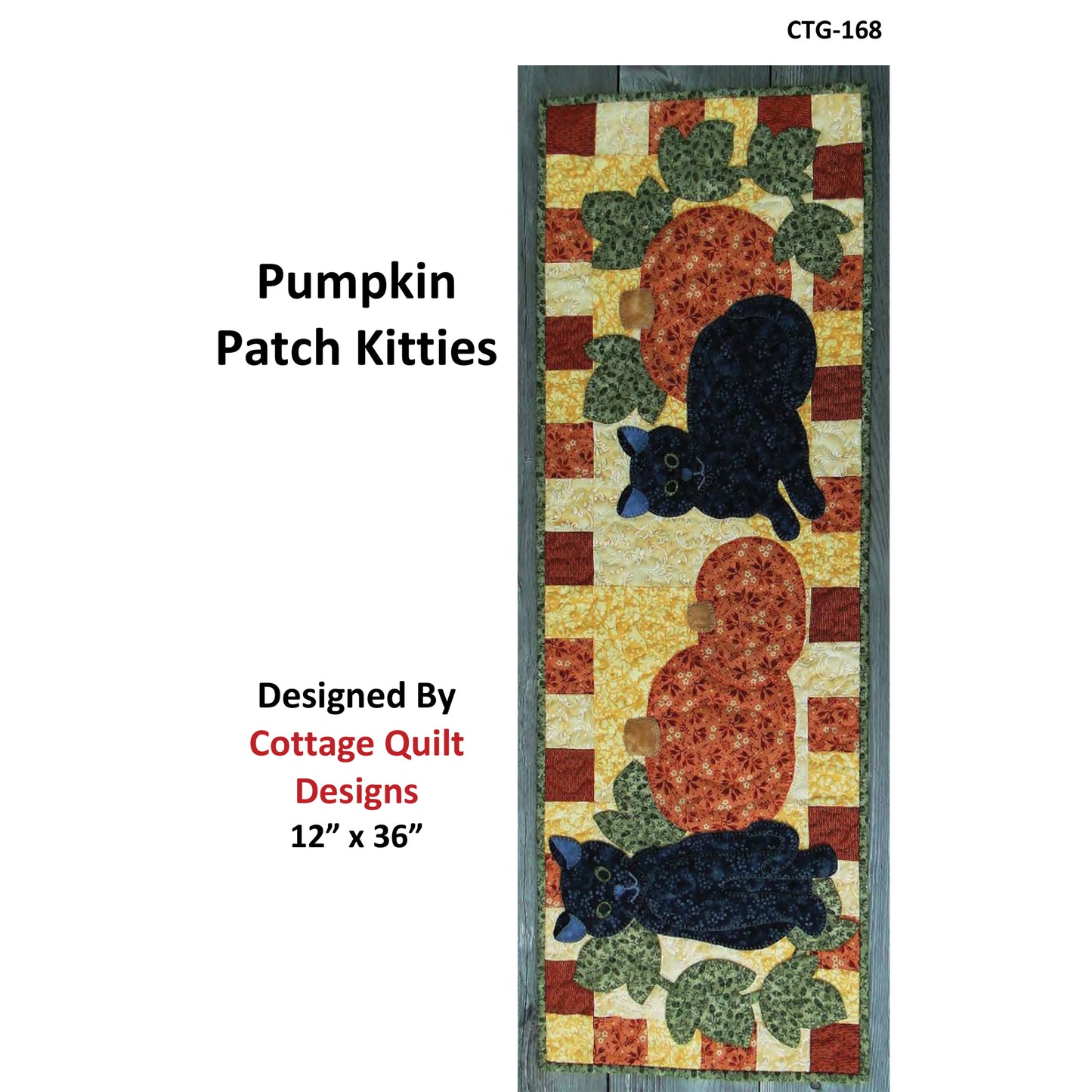 Pumpkin Patch Kitties Table Runner Pattern CTG-168 - Paper Pattern