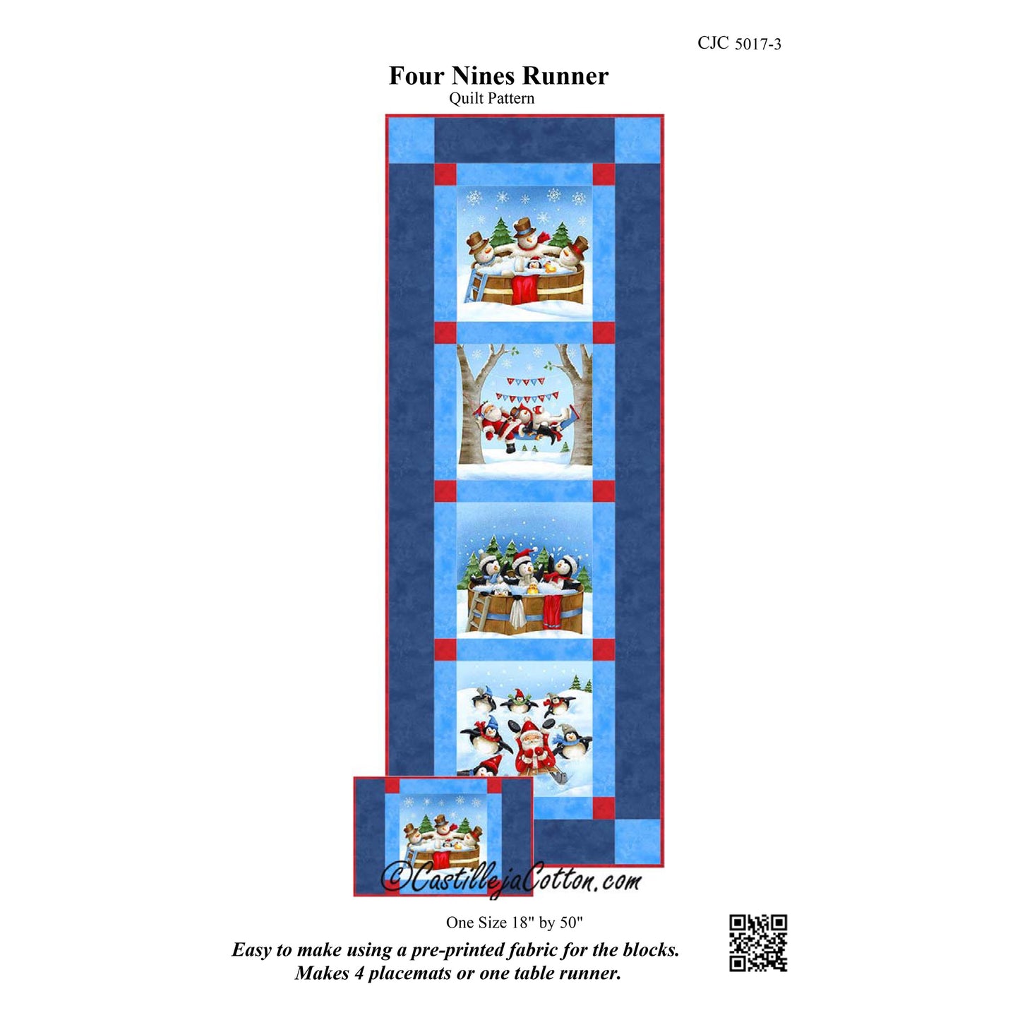 Four Nines Table Runner Pattern CJC-50173 - Paper Pattern