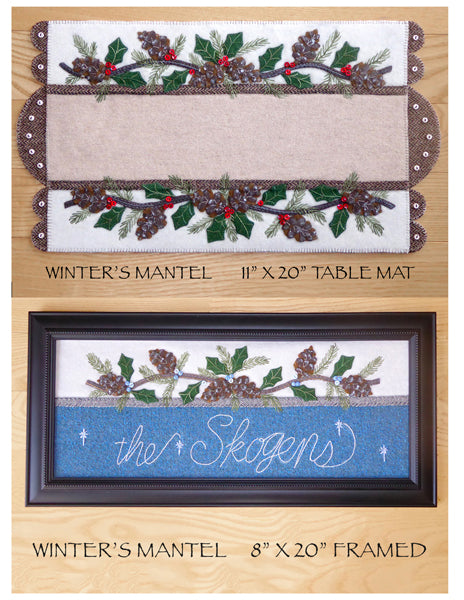 Winter's Mantel: Table Mat or Framed Wall Decor DBM-037e - Downloadable Pattern
