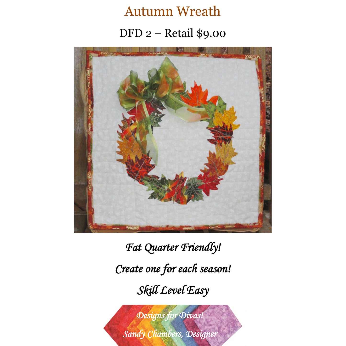 Autumn Leaves Wreath Quilt DFD-2e - Downloadable Pattern