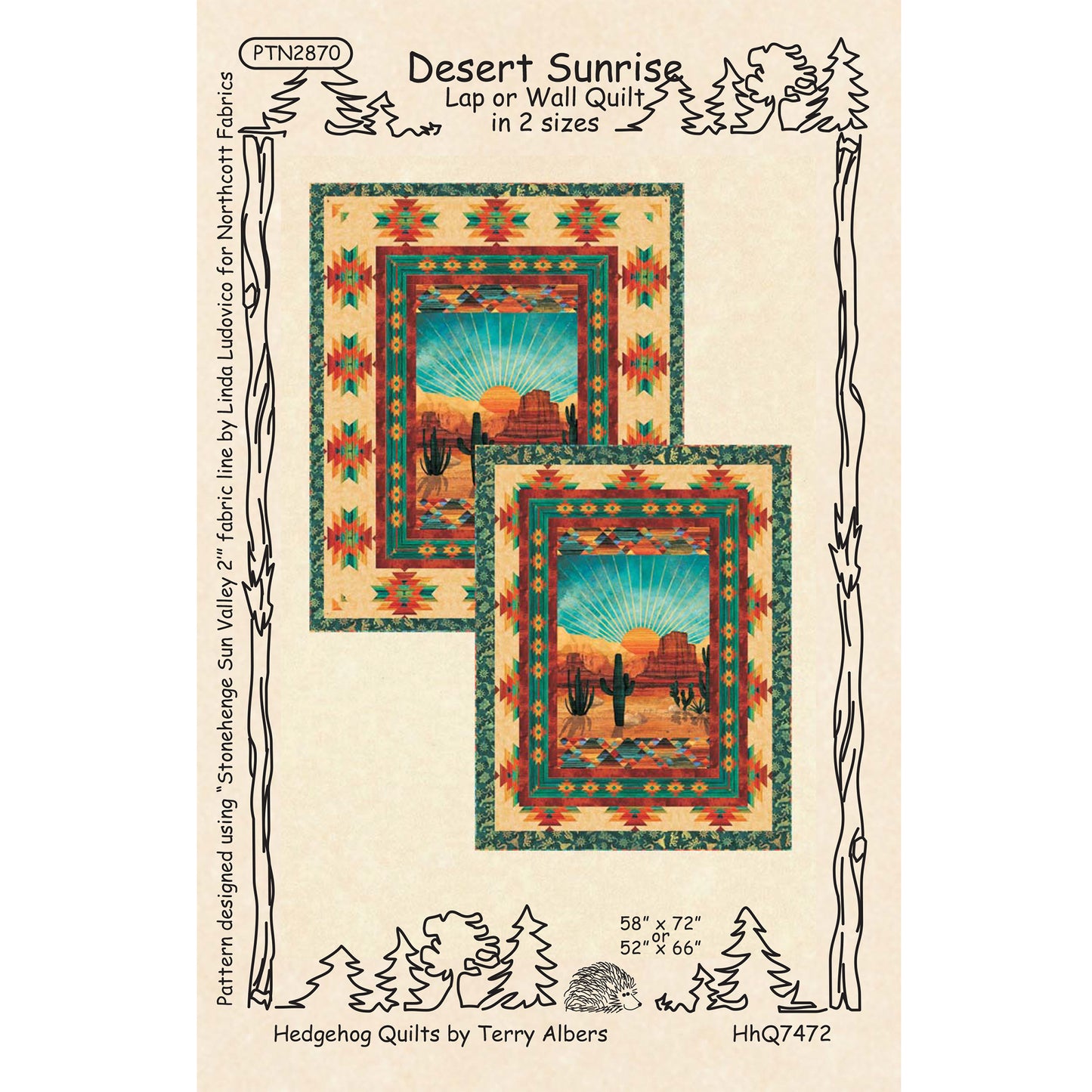 Desert Sunrise Lap or Wall Quilt Pattern HHQ-7472w - Wholesale Product