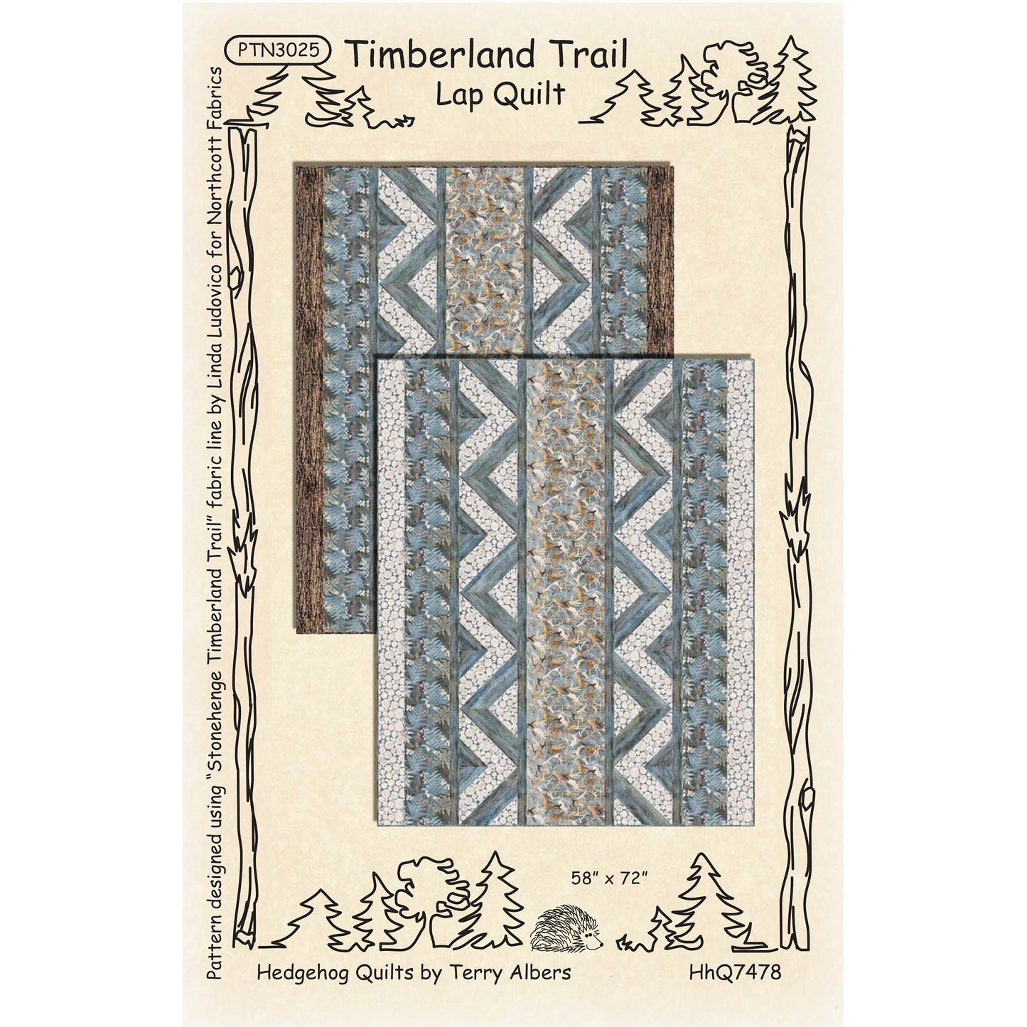 Cover image of pattern for Timberland Trail quilt.