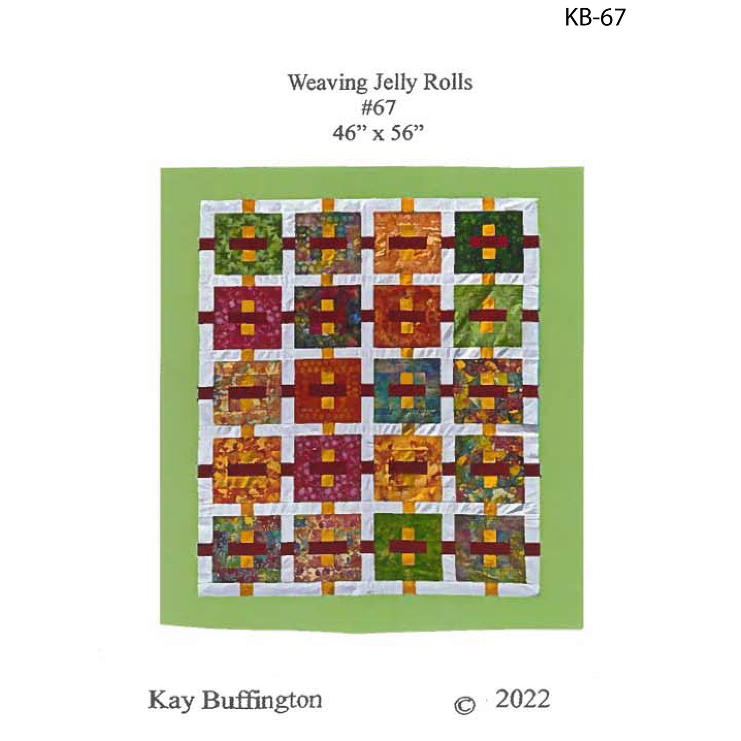 Weaving Jelly Rolls Quilt Pattern KB-67 - Paper Pattern