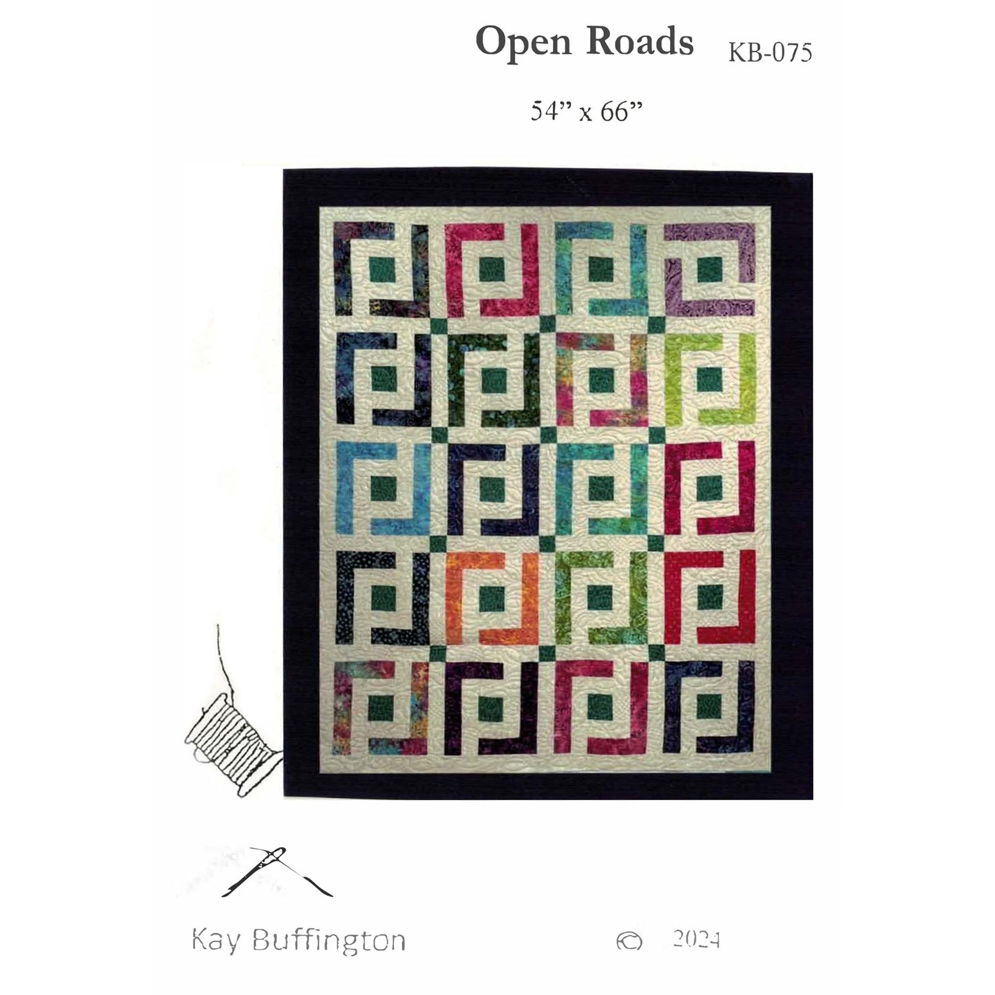 Cover image of pattern for Open Roads quilt.