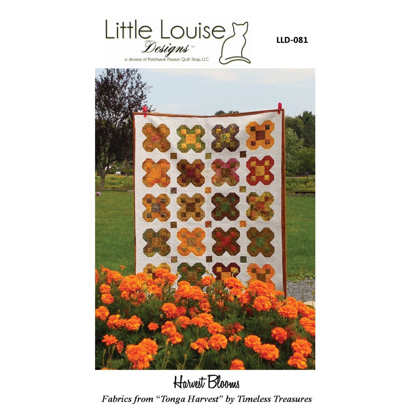 Cover image of pattern for Harvest Blooms quilt.