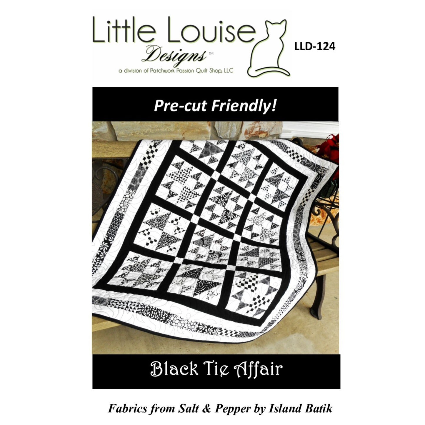 Image of the front cover for the Black Tie Affair quilt pattern by Jude Spero.