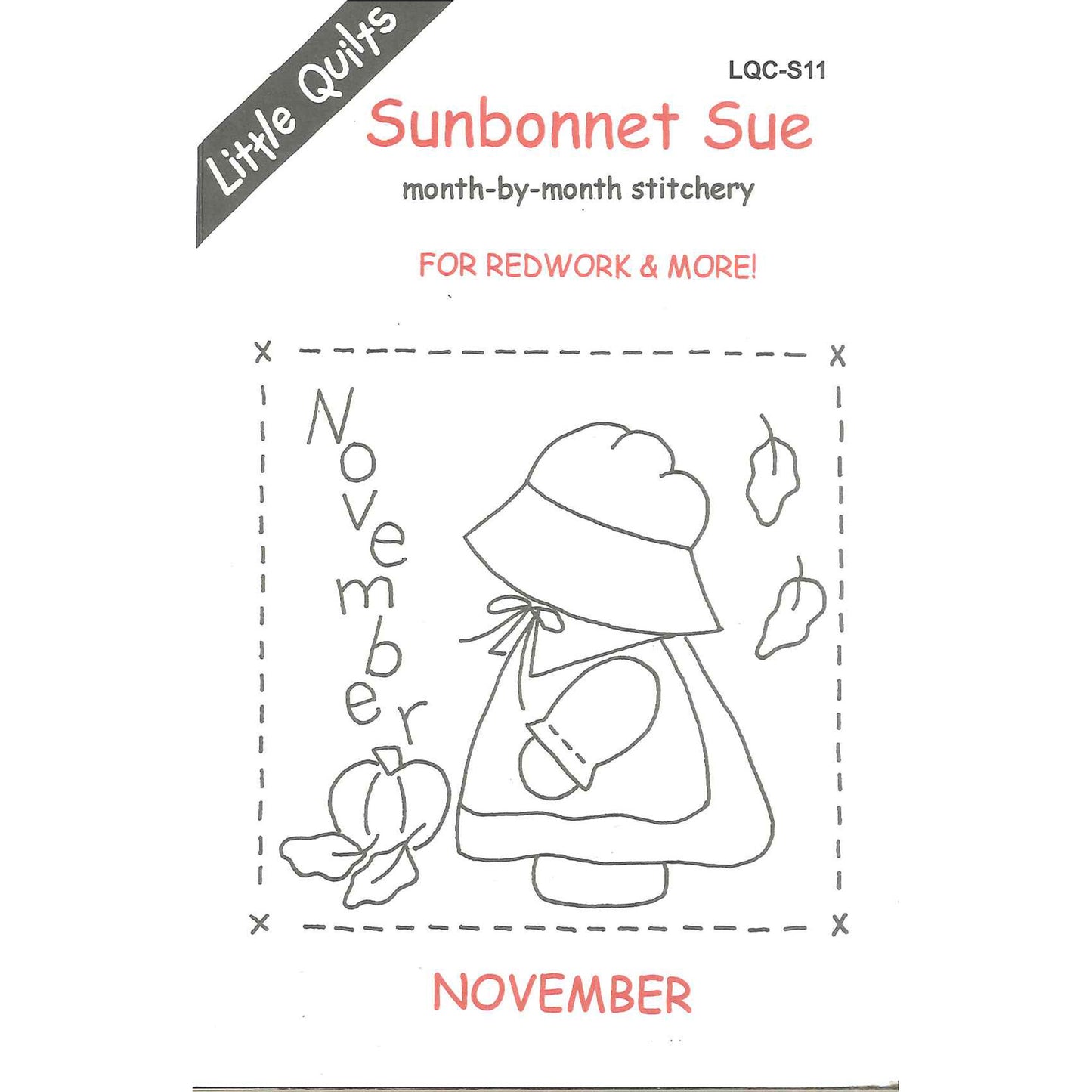 Image of the Sunbonnet Sue Stitchery Block for November pattern cover