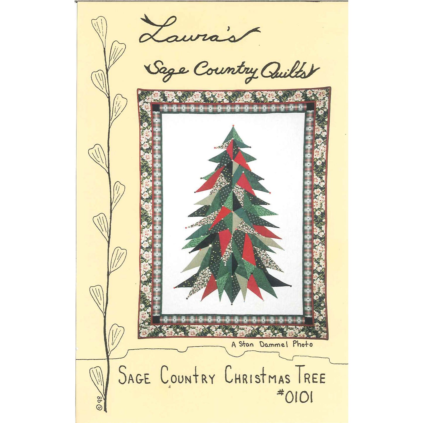 Cover image of pattern for Sage Country Christmas Tree quilt.