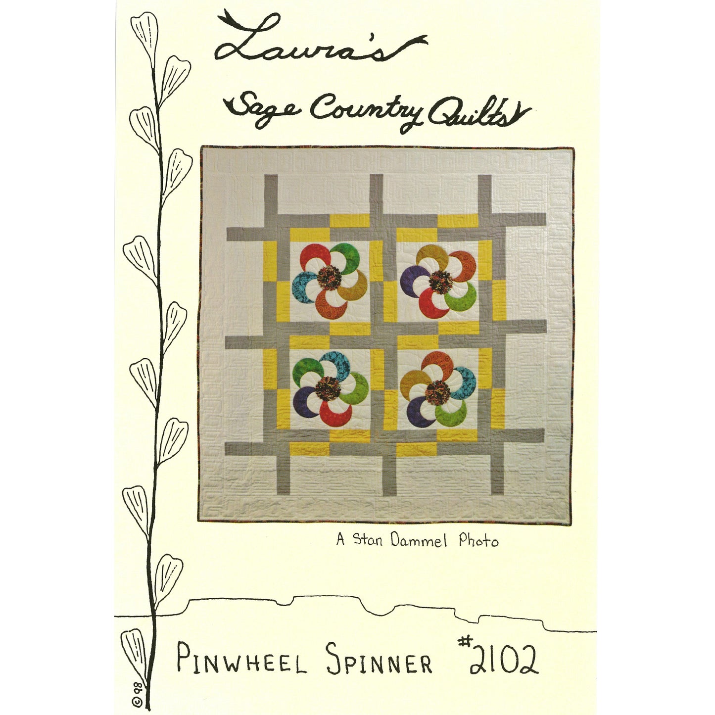 Cover image of pattern for Pinwheel Spinner Quilt.