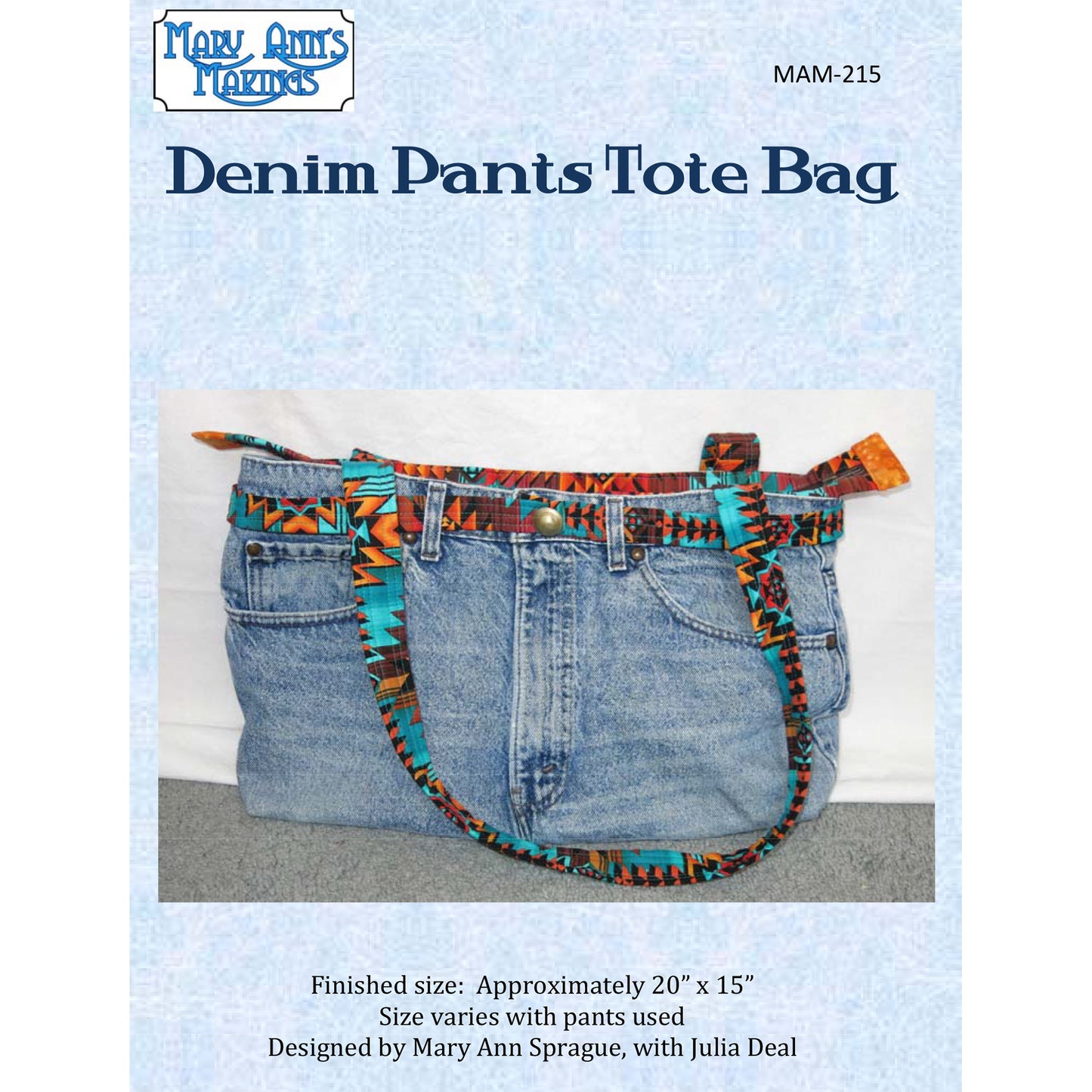 Cover image of pattern for Denim Pants Tote Bag.