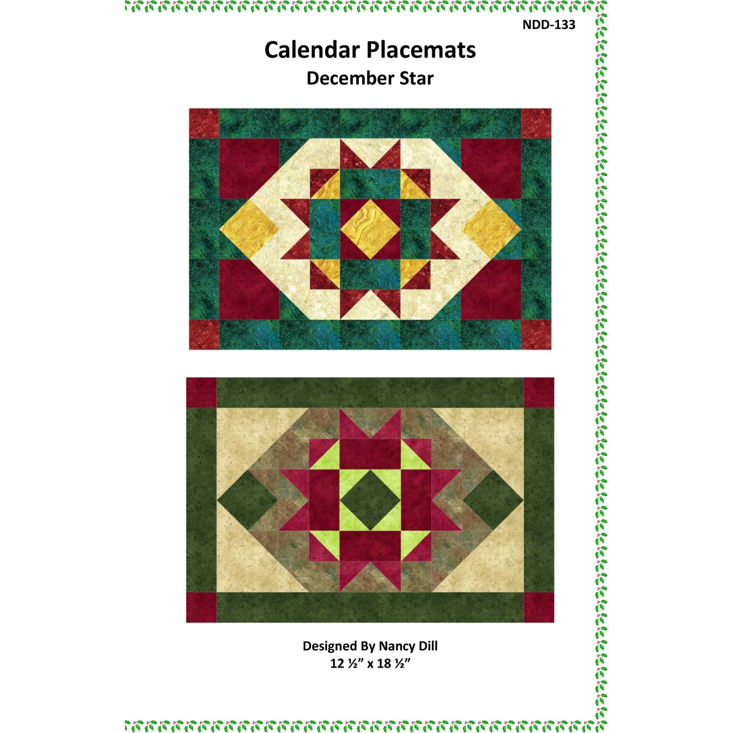December Star Placemats NDD-133e - Downloadable Pattern