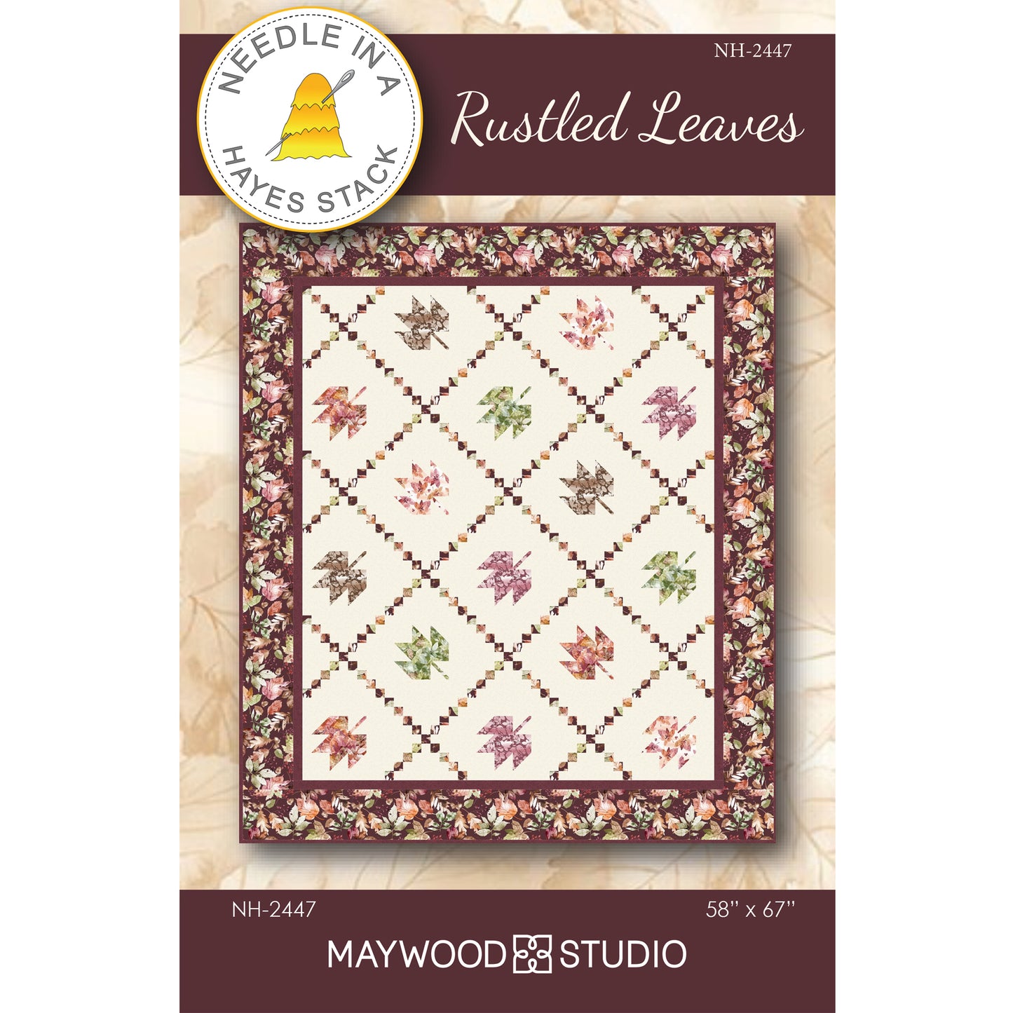 Cover image of pattern for Rustled Leaves quilt.