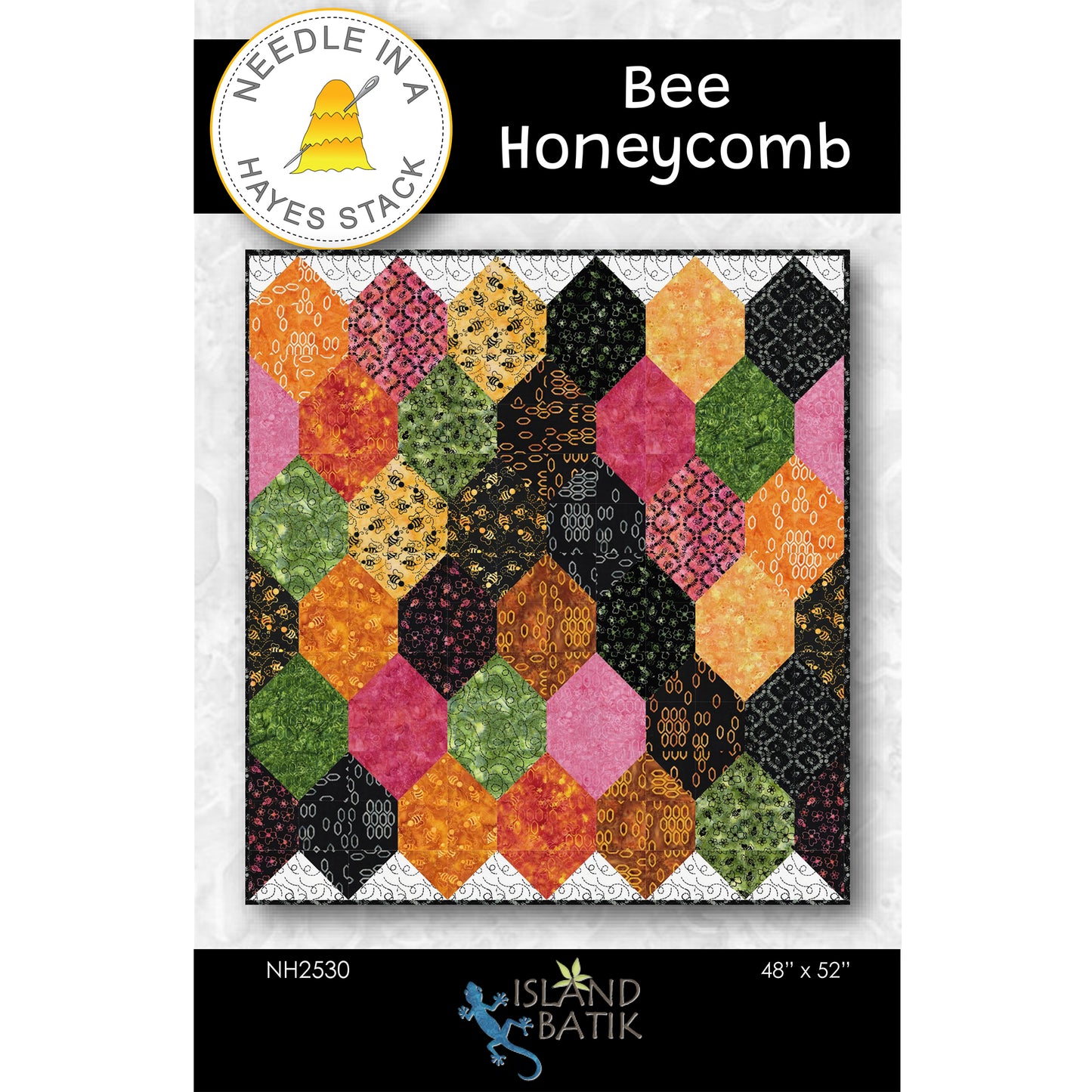 Cover image of pattern for Bee Honeycomb quilt.