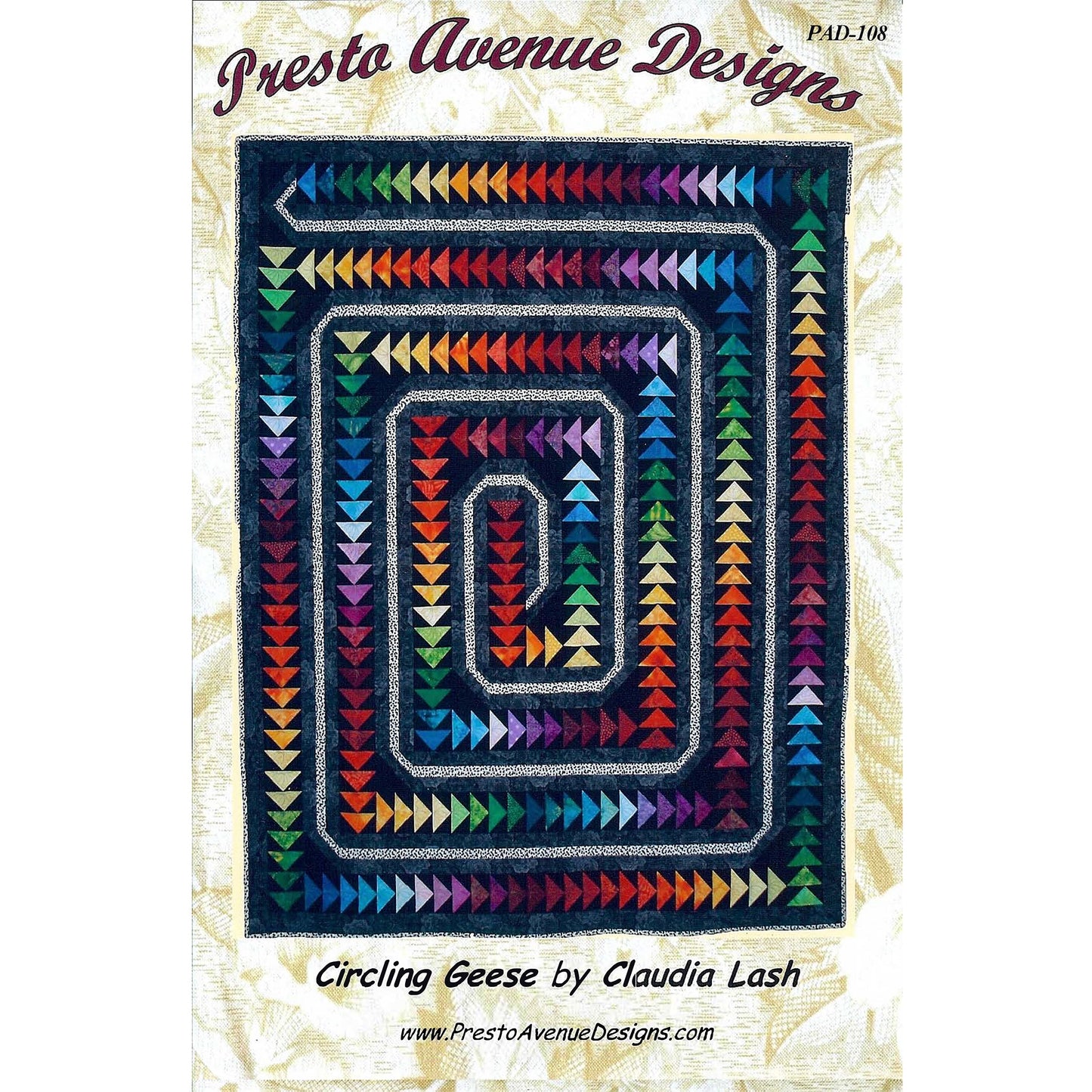 Cover image of pattern for Circling Geese quilt.