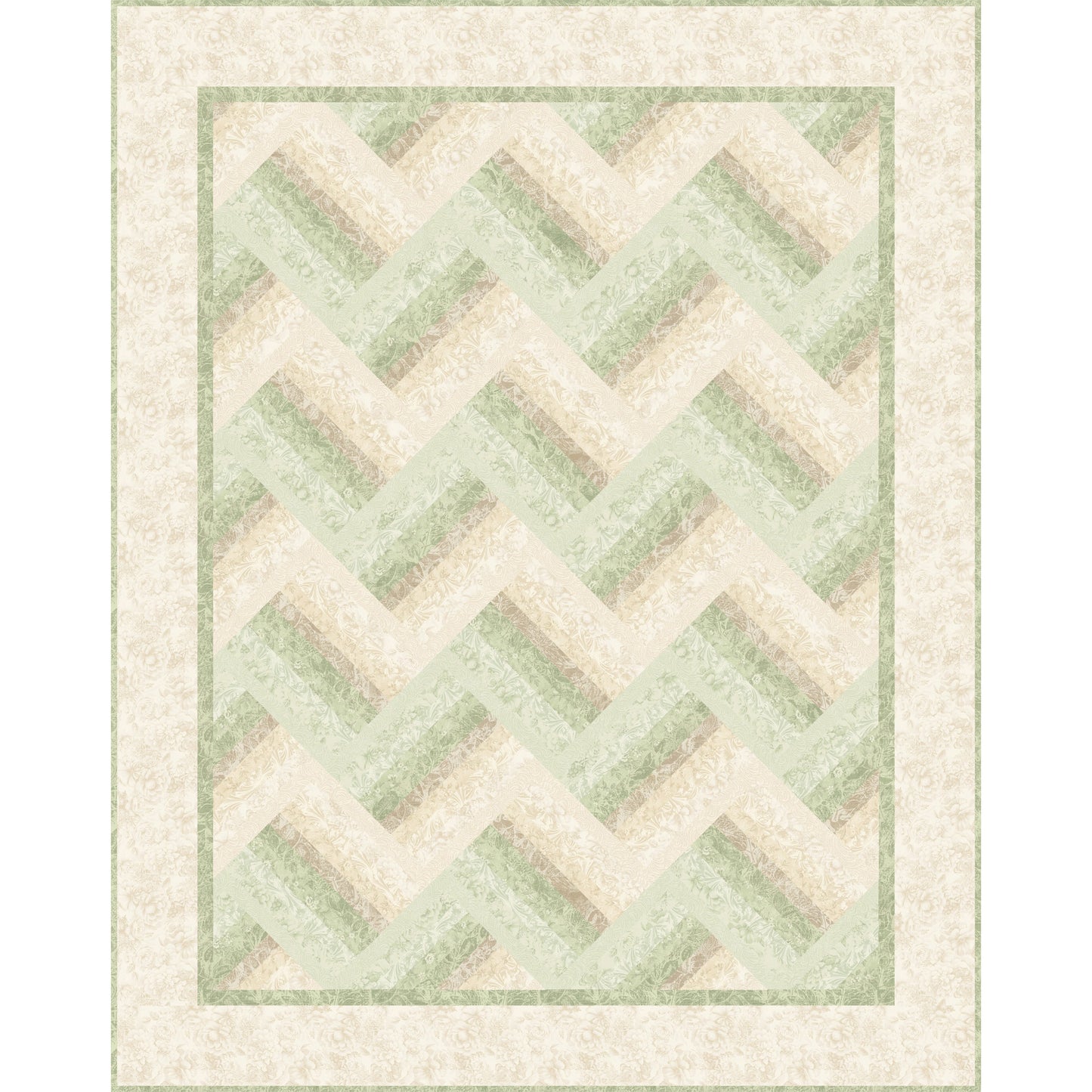 Image of the Misty Rail Fences quilt by Patti Carey.