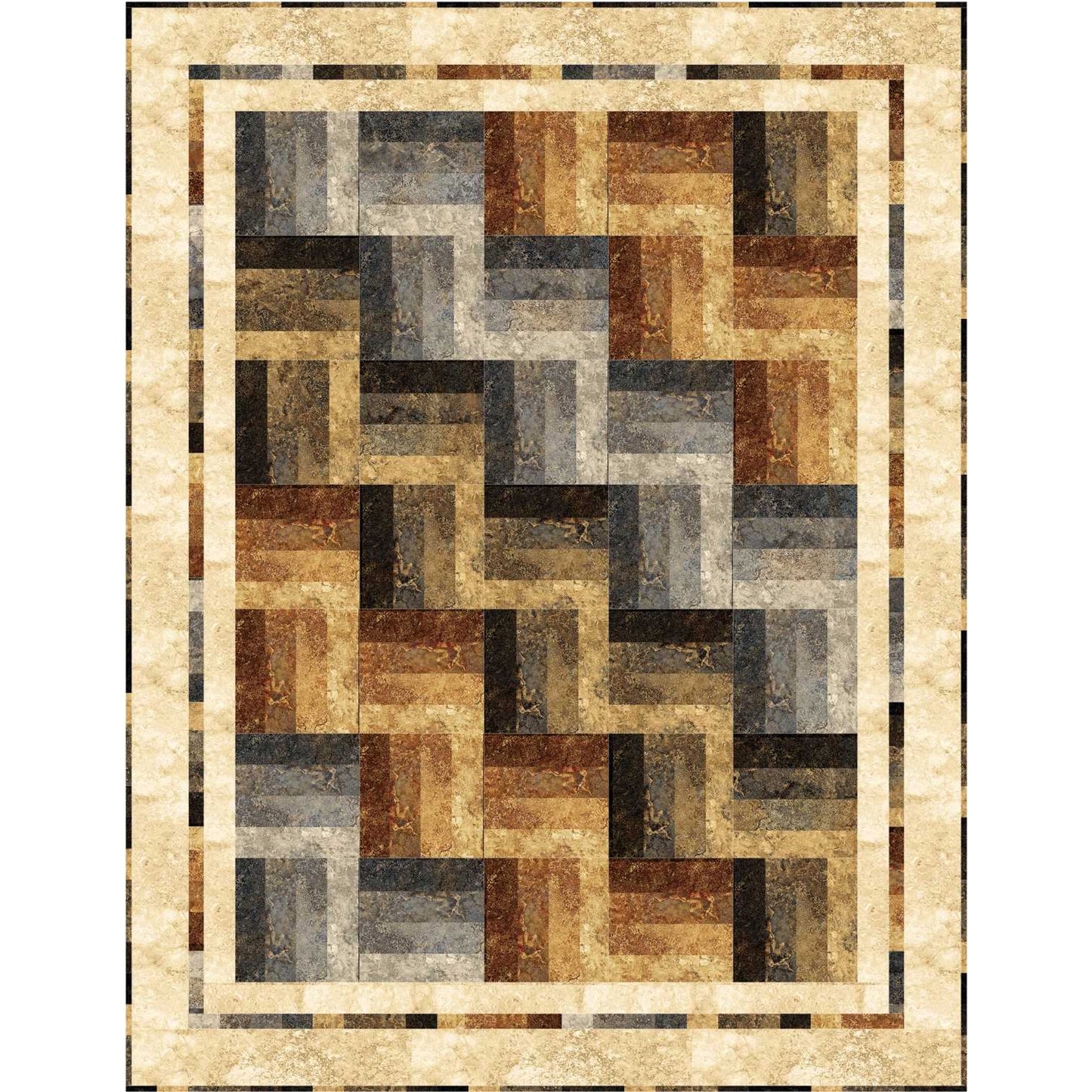 Strip-Easy Rail Fence Quilt PC-187e - Downloadable Pattern