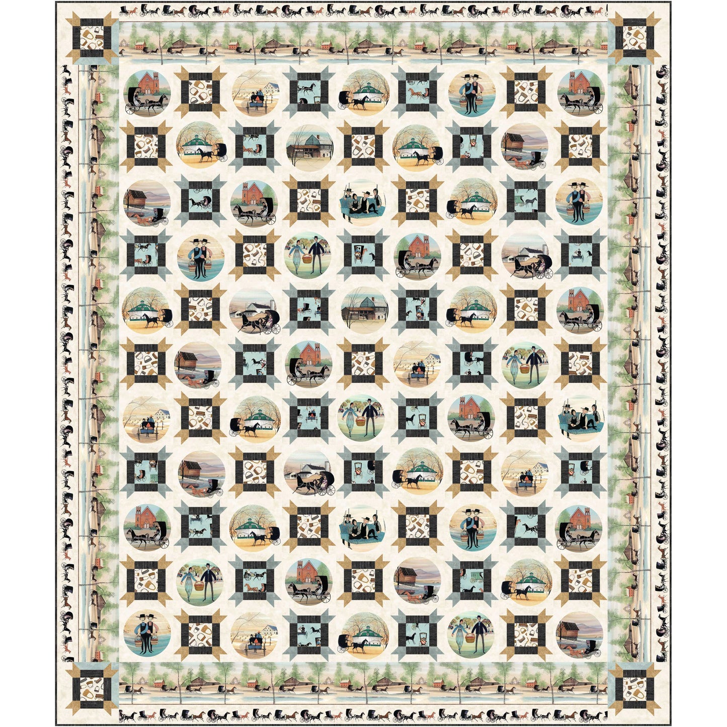 Bordering on Amish Quilt Pattern PC-212 - Paper Pattern