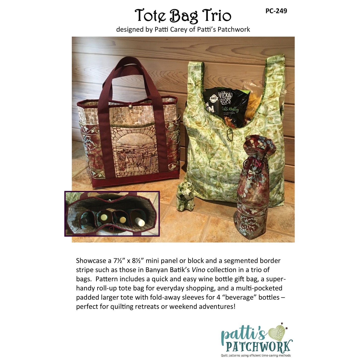 Tote Bag Trio PC-249e - Downloadable Pattern