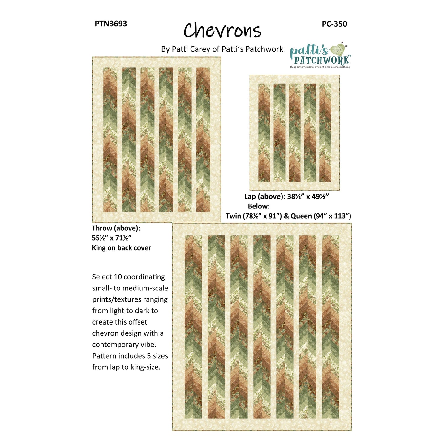 Chevrons Quilt Pattern PC-350w - Wholesale Product