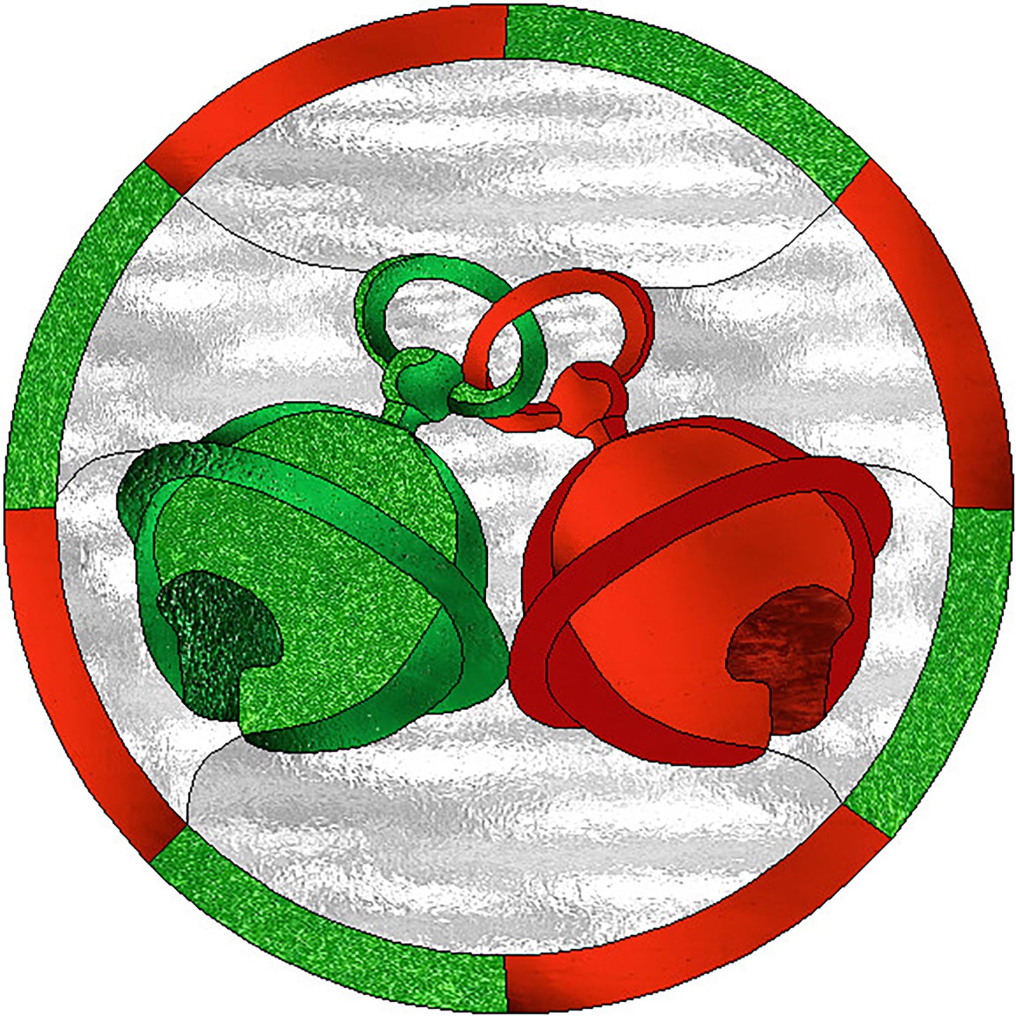 Jingle Bells Stained Glass Quilt Pattern PES-104 - Paper Pattern