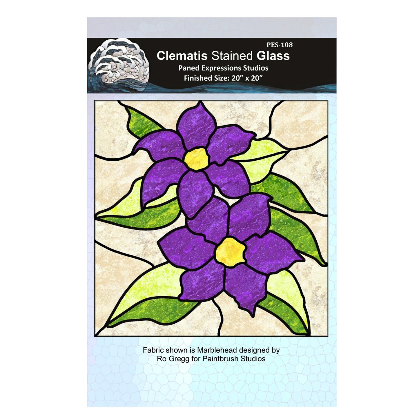 Clematis Stained Glass Quilt Pattern PES-108 - Paper Pattern