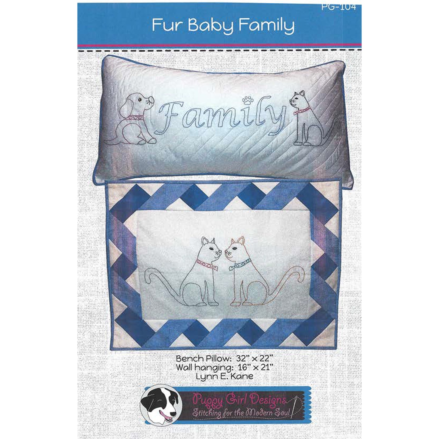 Fur Baby Family Embroidery Pattern PG-104 - Paper Pattern