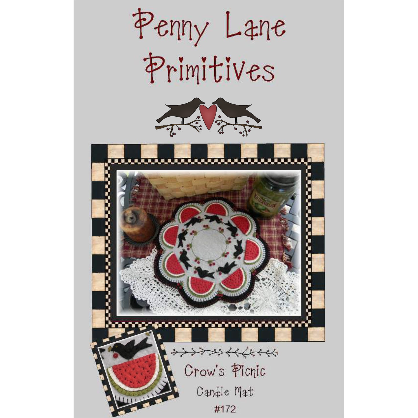 Crow's Picnic Candle Mat PLP-172e - Downloadable Pattern