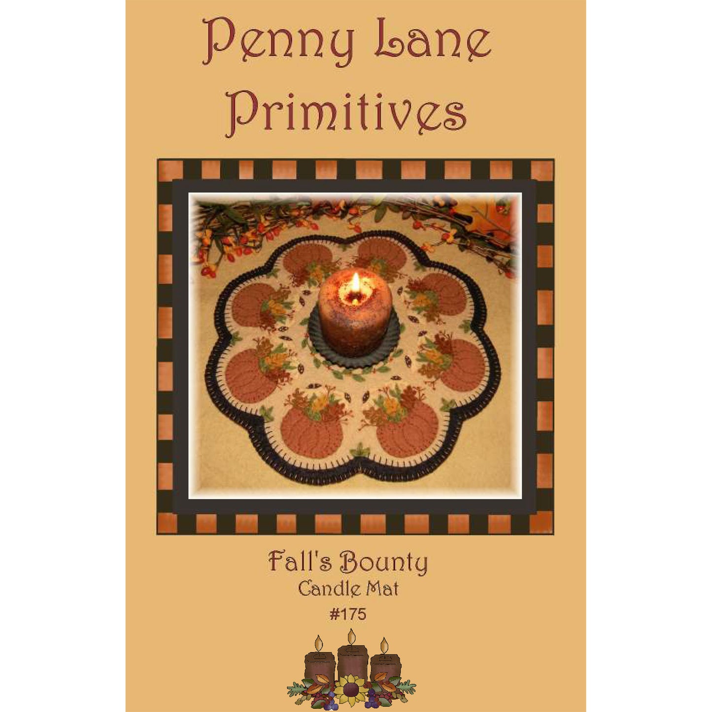 Fall's Bounty Candle Mat Pattern PLP-175 - Paper Pattern