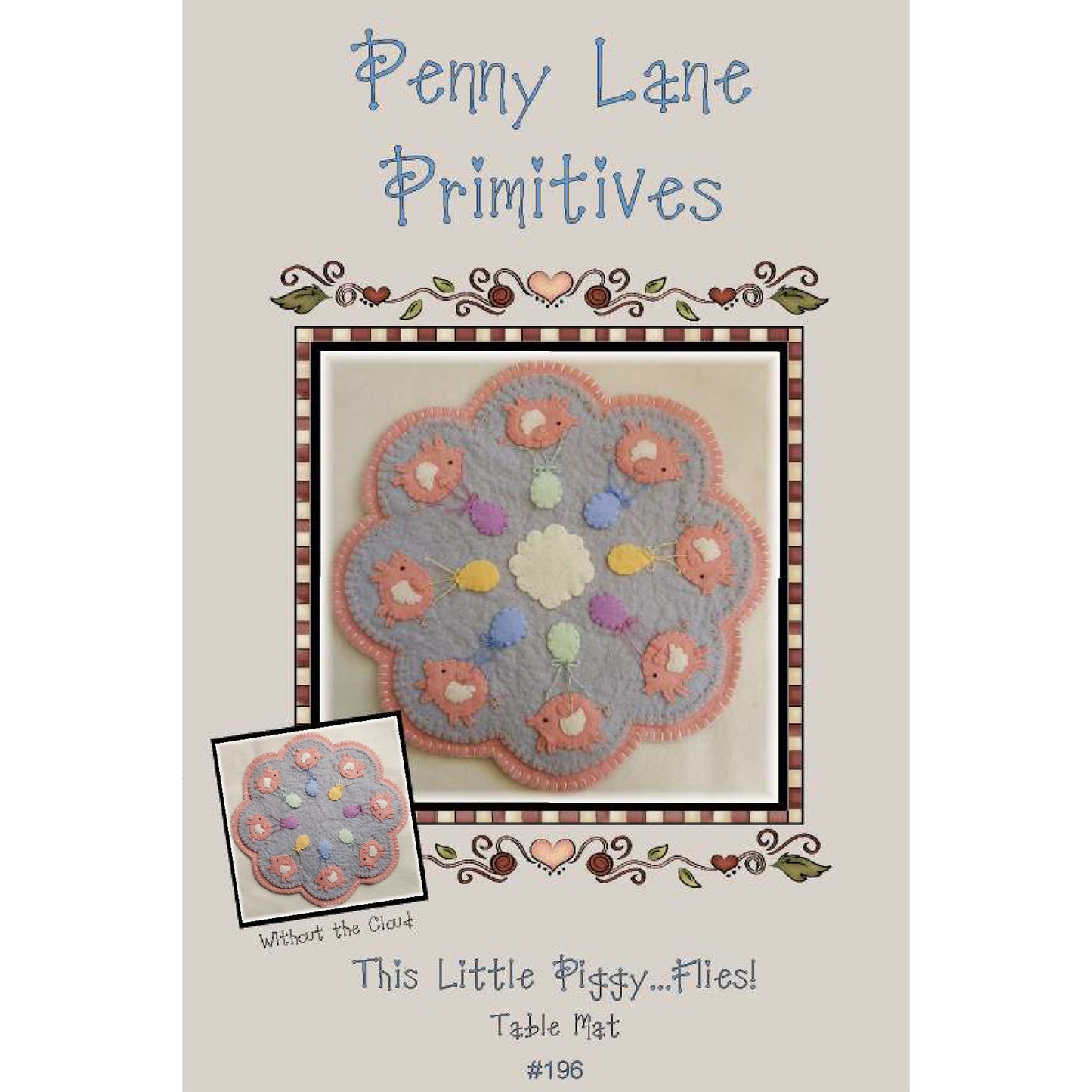 This Little Piggy....Flies! Table Mat PLP-196e - Downloadable Pattern