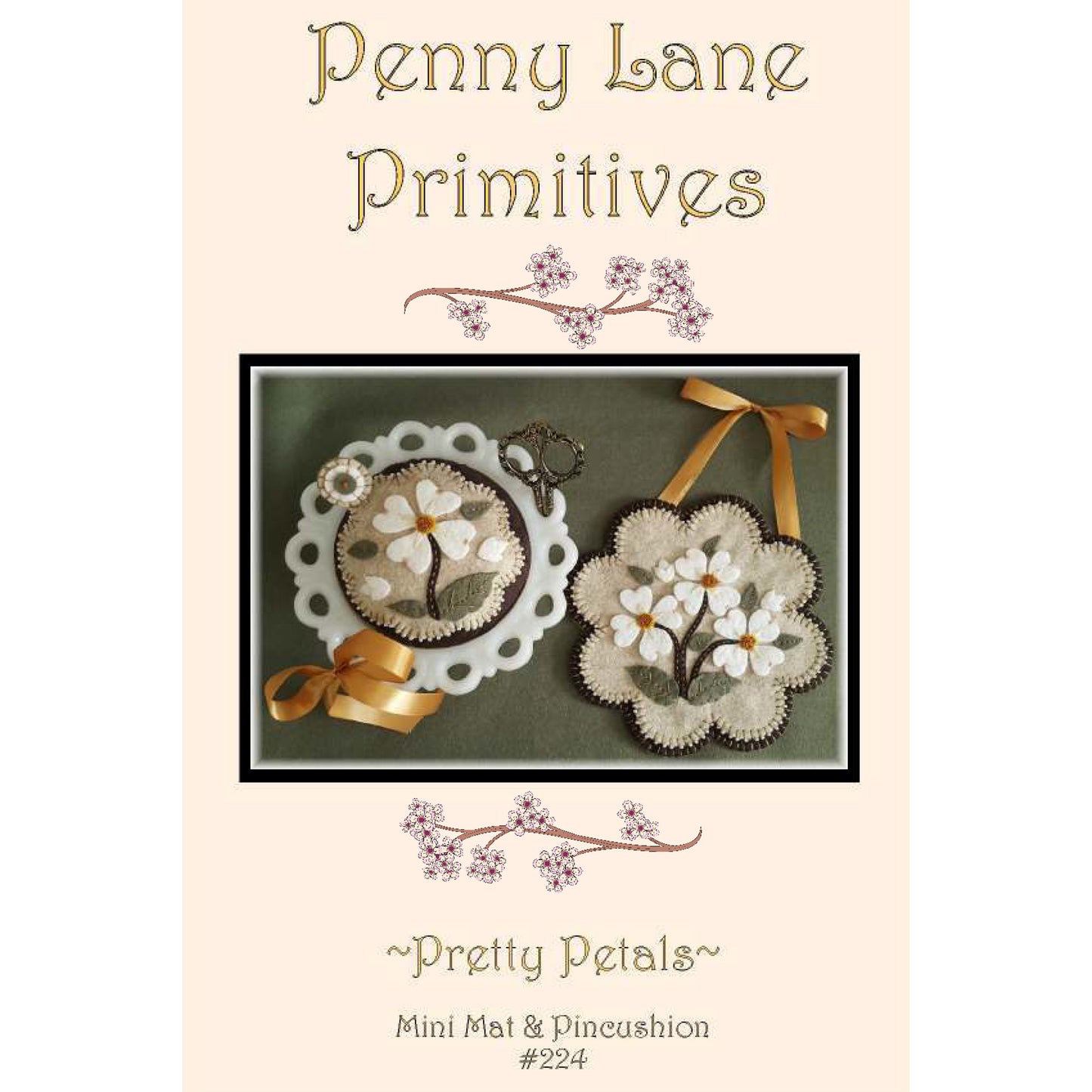 Pretty Petals Mini Mat & Pincushion Pattern PLP-224 - Paper Pattern