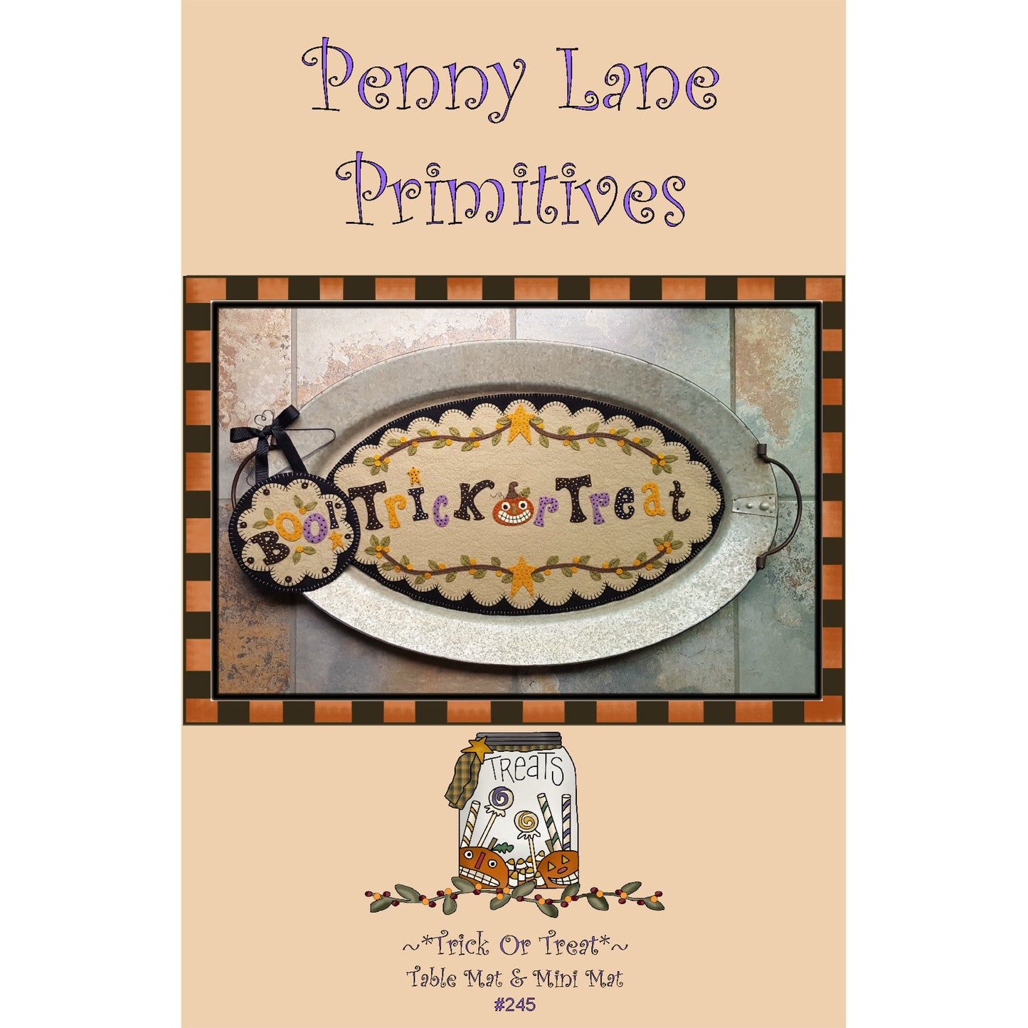 Trick or Treat Table Mat & Mini Mat Pattern PLP-245 - Paper Pattern