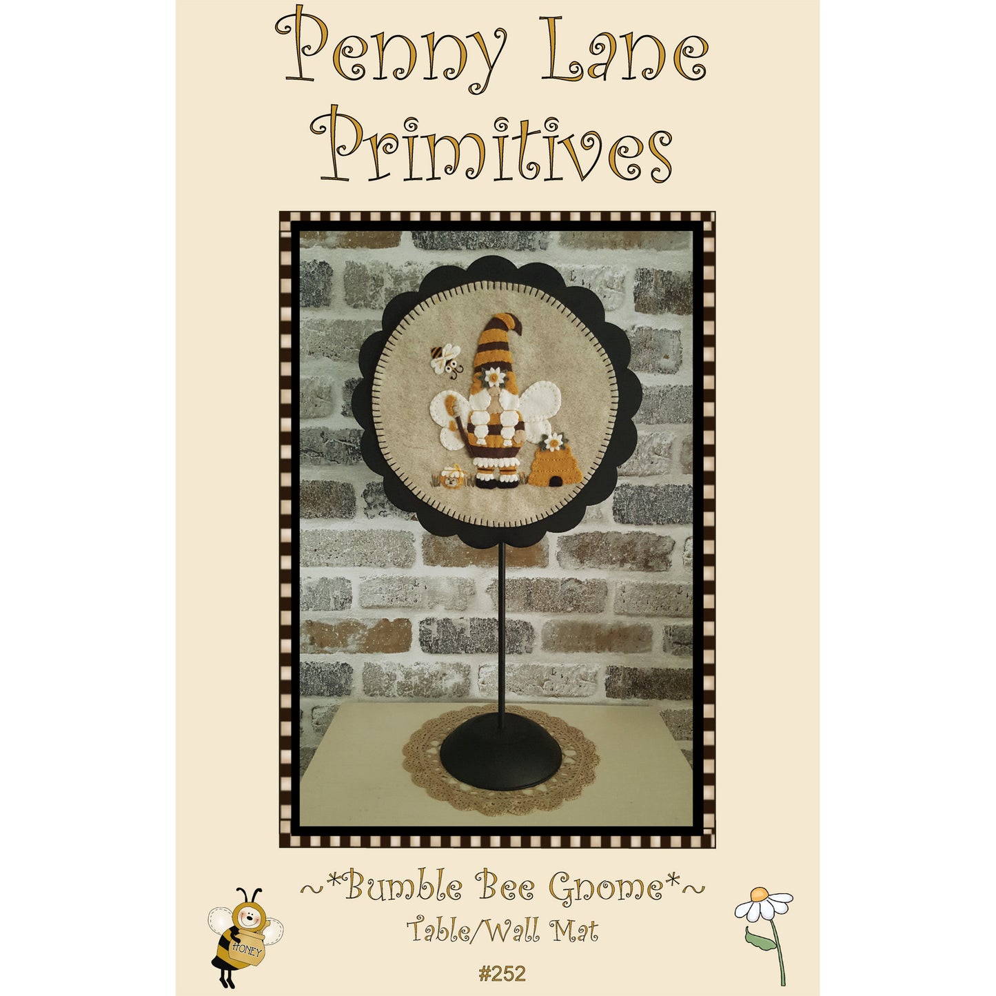 Bumble Bee Gnome Table Mat or Wall Hanging Pattern PLP-252 - Paper Pattern
