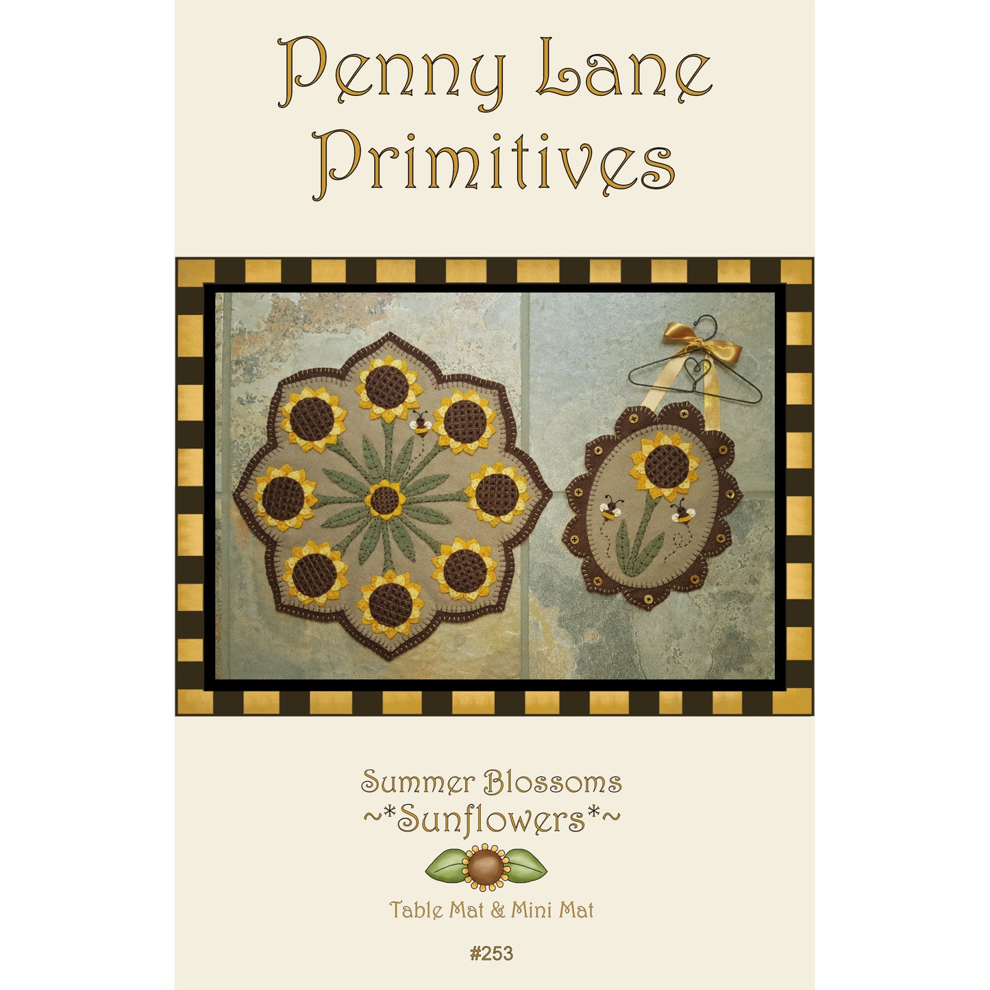 Summer Blossoms - Sunflowers Table Mat & Mini Mat PLP-253e - Downloadable Pattern