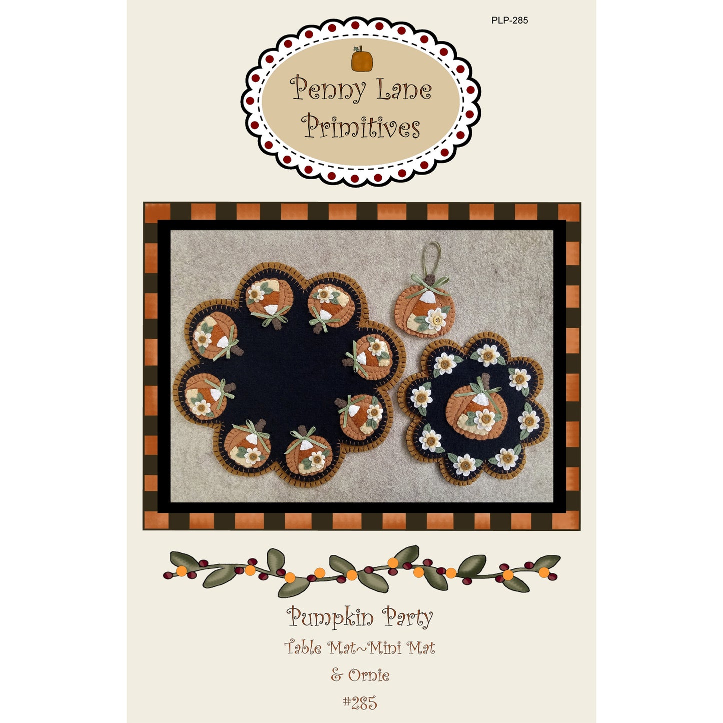 Pumpkin Party Mat and Ornament Set Pattern PLP-285 - Paper Pattern