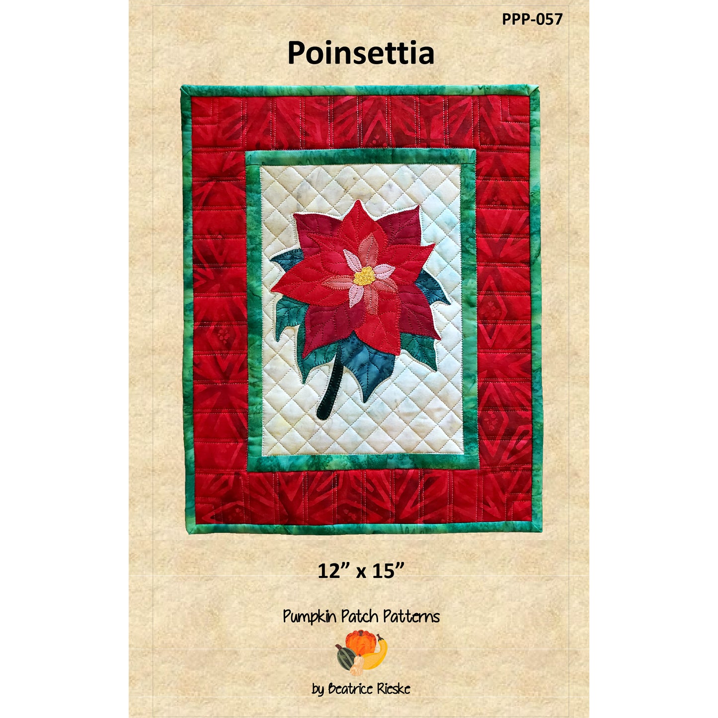 Poinsettia Wall Hanging Pattern PPP-057 - Paper Pattern