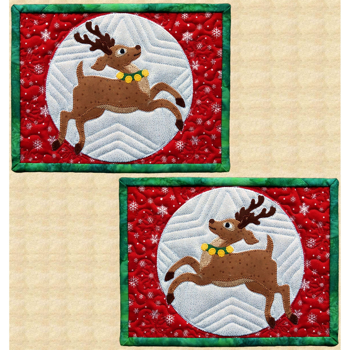 Reindeer Romp Mug Rugs Pattern PPP-058 - Paper Pattern