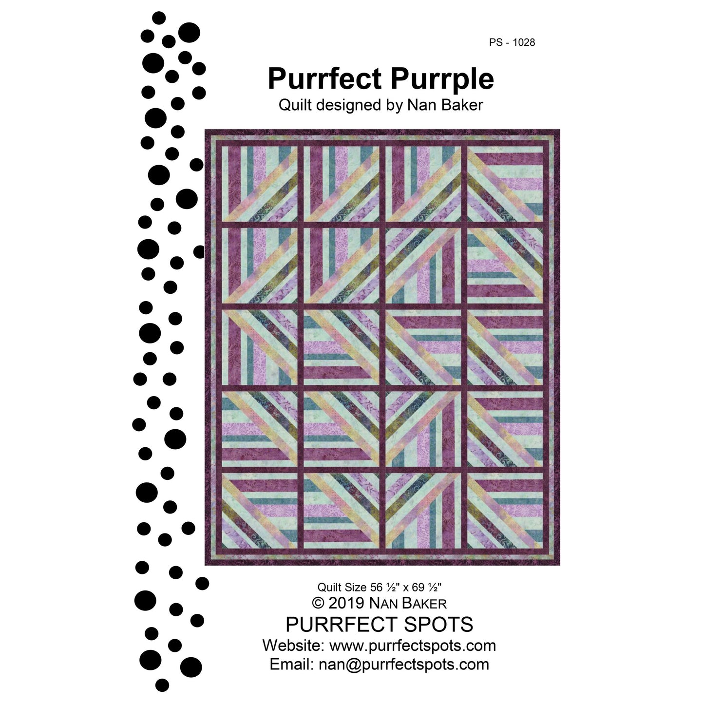 Purrfect Purrple Quilt PS-1028e - Downloadable Pattern
