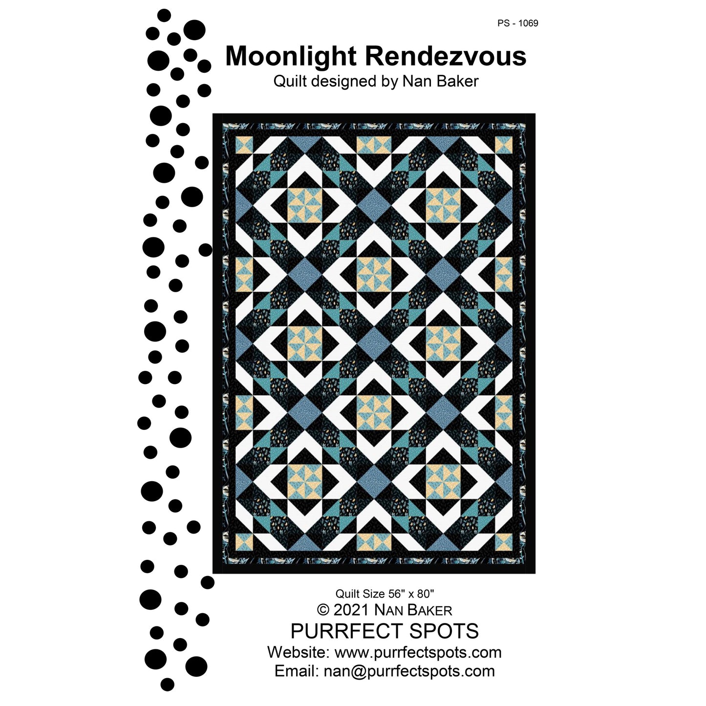 Moonlight Rendezvous Quilt Pattern PS-1069 - Paper Pattern