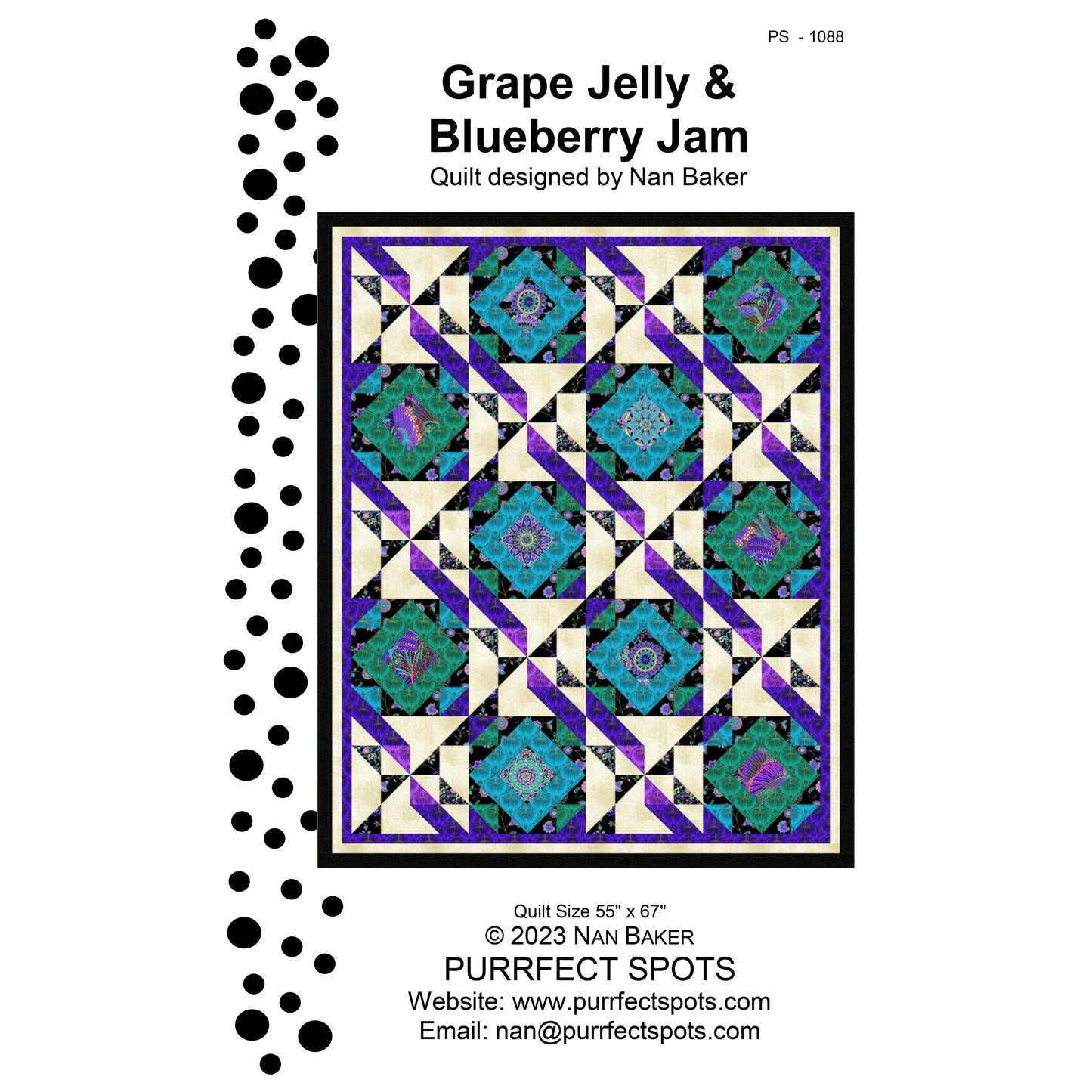 Grape Jelly & Blueberry Jam Quilt PS-1088e - Downloadable Pattern