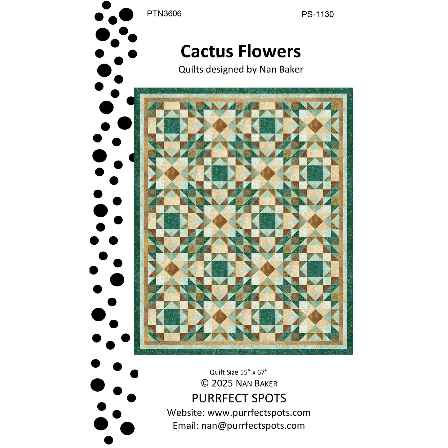 Cover image of pattern for Cactus Flowers quilt.