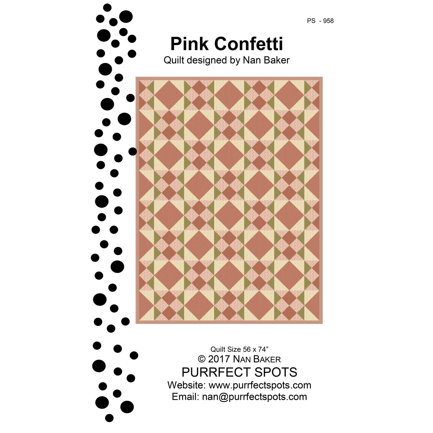 Pink Confetti Quilt PS-958e - Downloadable Pattern