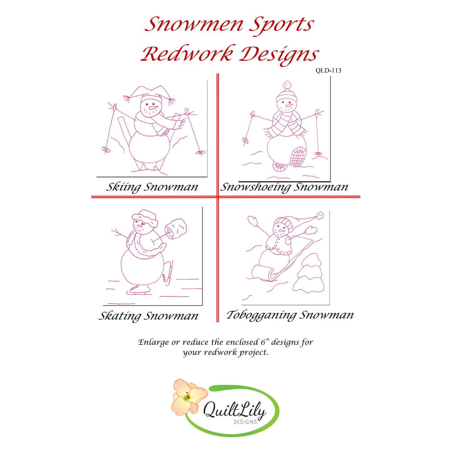 Cover image of pattern for Snowmen Sports embroidery.