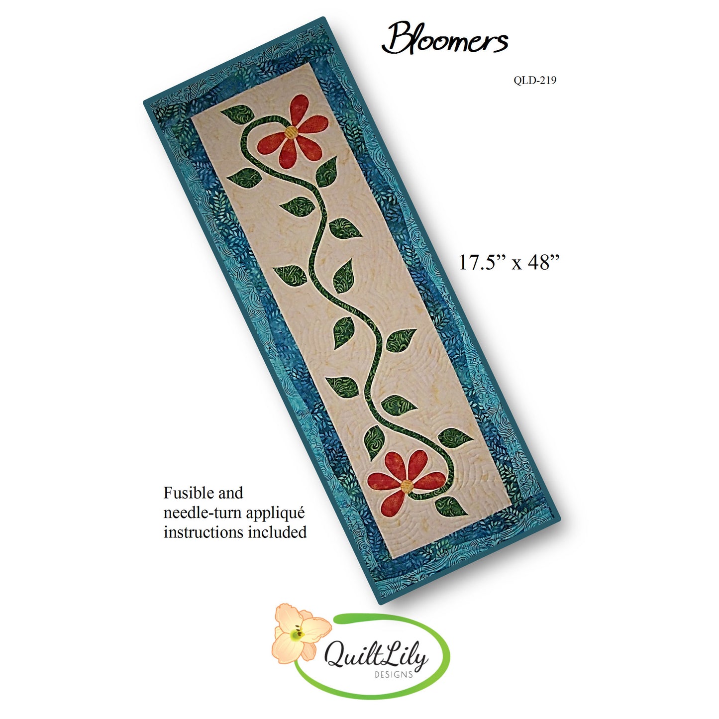 Image of the Bloomers Table Runner pattern cover